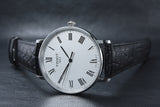 Tissot Everytime Medium White Dial Black Leather Strap Watch For Men - T109.410.16.033.01