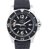 Breitling Superocean II 44mm Black Dial Black Rubber Strap Watch for Men - A17367D71B1S2