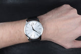 Calvin Klein City White Dial Black Leather Strap Watch For Men - K2G211C6