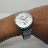 Tissot T Classic Carson Premium Powermatic 80 White Dial Silver Steel Strap Watch For Men - T122.407.11.031.00