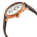 Tissot Carson Premium Powermatic 80 White Dial Brown Leather Strap Watch For Men - T122.407.36.031.00