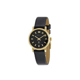 Marc Jacobs Baker Black Dial Black Leather Strap Watch for Women - MBM1273