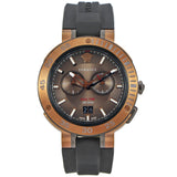 Versace V Extreme Chronograph Brown Tone Dial Black Rubber Strap Watch for Men - VCN030017