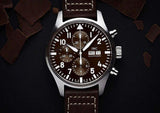 IWC Pilot's Watch Chronograph Edition Brown Dial Brown Leather Strap Watch for Men - IW377713