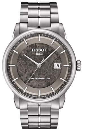 Tissot Luxury Powermatic 80 Anthracite Grey Dial Silver Steel Strap Watch For Men - T086.407.11.061.10