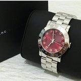 Marc Jacobs Amy Red Dial Silver Stainless Steel Strap Watch for Women - MBM3335