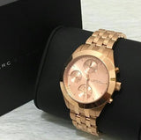 Marc Jacobs Peeker Chronograph Rose Gold Dial Stainless Steel Strap Watch for Women - MBM3394