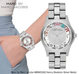 Marc Jacobs Henry Silver Skeleton Dial SIlver Stainless Steel Strap Watch for Women - MBM3262