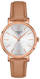 Tissot Everytime Lady Silver Dial Brown Leather Strap Watch for Women - T143.210.36.011.00