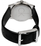 Calvin Klein City Black Dial Black Leather Strap Watch For Women - K2G23107