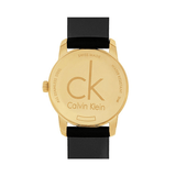 Calvin Klein City Silver Dial Black Leather Strap Watch For Women - K2G23520