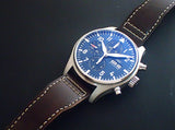 IWC Pilot’s Watch Chronograph Edition “Le Petit Prince” Blue Dial Brown Leather Strap Watch for Men - IW377714