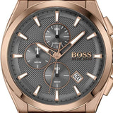 Hugo Boss Grandmaster Grey Dial Brown Leather Strap Watch for Men - 1513882