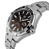 Tag Heuer Aquaracer Calibre 5 Automatic Brown Sunray Dial Silver Steel Strap Watch for Men - WAY2018.BA0927