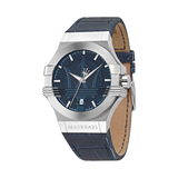 Maserati Potenza Blue Dial Blue Leather Strap Watch For Men - R8851108015