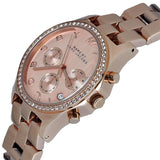 Marc Jacobs Henry Chronograph Rose Gold Dial Stainless Steel Strap Watch for Women - MBM3118