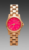 Marc Jacobs Henry Dinky Pink Dial Rose Gold Stainless Steel Strap Watch for Women - MBM3203