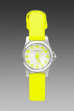 Marc Jacobs Henry White Dial Neon Yellow Rubber Watch for Women - MBM1235