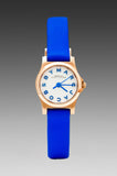 Marc Jacobs Henry White Dial Blue Leather Strap Watch for Women - MBM1238