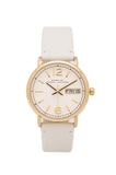 Marc Jacobs Fergus White Dial White Leather Strap Watch for Women - MBM8653