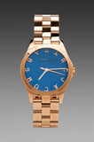 Marc Jacobs Henry Blue Dial Rose Gold Stainless Steel Strap Watch for Women - MBM3213