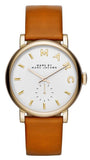 Marc Jacobs Baker White Dial Brown Leather Strap Watch for Womern - MBM1316