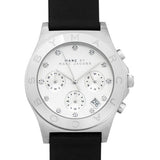 Marc Jacobs Blade White Dial Black Leather Strap Watch for Women - MBM1189