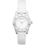 Marc Jacobs Mini Blade White Dial White Leather Strap Watch for Women - MBM1206