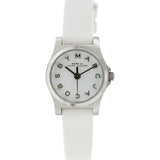 Marc Jacobs Henry Dinky White Dial White Leather Strap Watch for Women - MBM1234