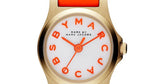 Marc Jacobs Henry Dinky White Dial Orange Leather Strap Watch for Women - MBM1236