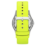 Marc Jacobs Henry Skeleton Neon Yellow Dial Leather Strap Watch for Women - MBM1242