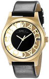 Marc Jacobs Henry Skeleton Black Dial Black Leather Strap Watch for Women - MBM1246