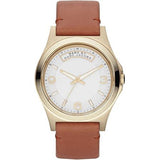 Marc Jacobs Baby Dave White Dial Brown Leather Strap Watch for Leather - MBM1261