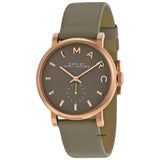 Marc Jacobs Baker Grey Dial Grey Leather Strap Watch for Women - MBM1266