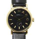 Marc Jacobs Baker Black Dial Black Leather Strap Watch for Women - MBM1273