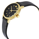 Marc Jacobs Baker Black Dial Black Leather Strap Watch for Women - MBM1273