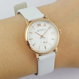 Marc Jacobs Baker White Dial White Leather Strap Watch for Women - MBM1284