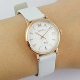 Marc Jacobs Baker White Dial White Leather Strap Watch for Women - MBM1283