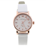 Marc Jacobs Baker White Dial White Leather Strap Watch for Women - MBM1284