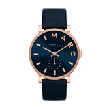 Marc Jacobs Baker Black Dial Black Leather Strap Watch for Women - MBM1331