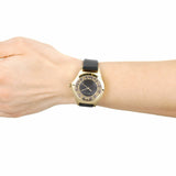 Marc Jacobs Henry Black Skeleton Dial Black Leather Strap Watch for Women - MBM1340