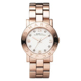 Marc Jacobs Amy White Dial Rose Gold Stainless Steel Strap Watch for Women - MBM3077