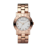 Marc Jacobs Amy White Dial Rose Gold Stainless Steel Strap Watch for Women - MBM3077