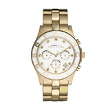 Marc Jacobs Blade White Dial Gold Stainless Steel Strap Watch for Women - MBM3081