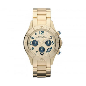 Marc Jacobs Rock Metal Chronograph Gold Dial Gold Steel Strap Watch for Men - MBM3158