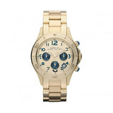 Marc Jacobs Rock Metal Chronograph Gold Dial Gold Steel Strap Watch for Men - MBM3158