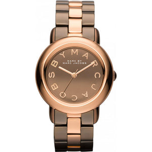 Marc Jacobs Marci Brown Dial Two Tone Stainless Steel Strap Watch for Women - MBM3171
