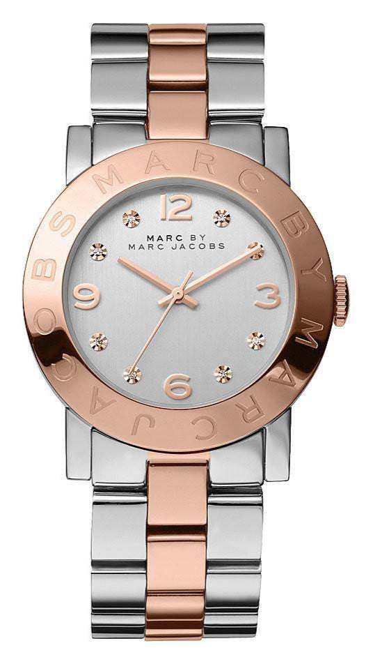 Marc Jacobs Amy Silver Dial Two Tone Steel Strap Watch for Women