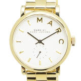 Marc Jacobs Baker White Dial Gold Stainless Steel Strap Watch for Women - MBM3243