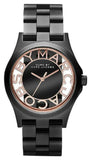 Marc Jacobs Henry Black Skeleton Dial Black Stainless Steel Strap Watch for Women - MBM3254